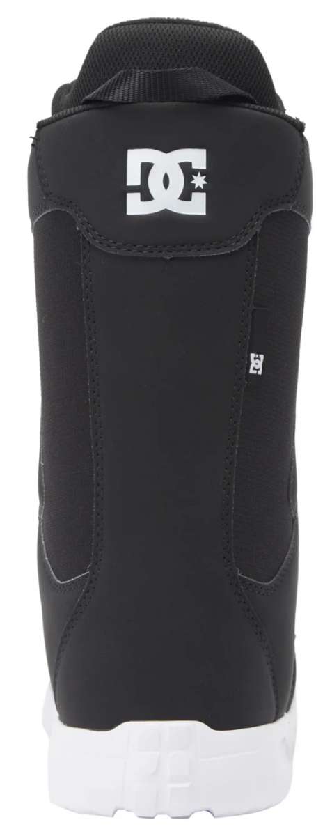 DC Women's Phase BOA Snowboard Boots 2024 - Black snowboard boots with a white BOA dial on top and a black strap.