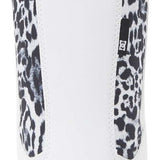 DC Women's Phase BOA Snowboard Boots 2024 - A pair of snowboard boots with a sleek black and white color scheme, featuring a subtle leopard print pattern on the side panels.