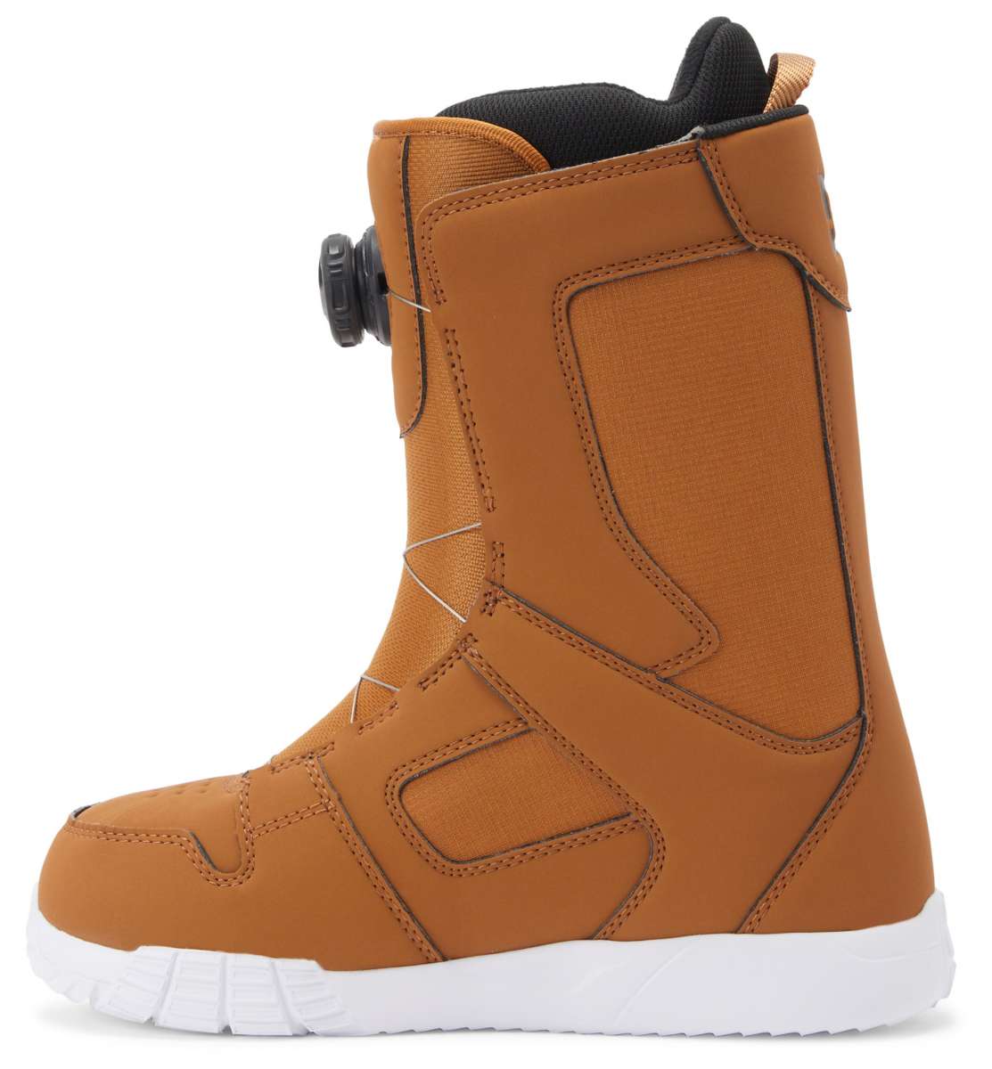 DC Women's Phase BOA Snowboard Boots 2024 - A tan snowboard boot with a black BOA dial on the side and a white sole.