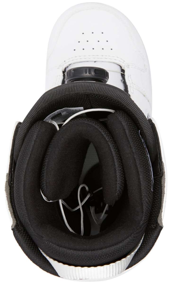 DC Women's Phase BOA Snowboard Boots 2024 - Black snowboard boots with a white logo on the side and silver hardware.