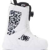 DC Women's Phase BOA Snowboard Boots 2024 - Black snowboard boots with a leopard print design on the side panel.