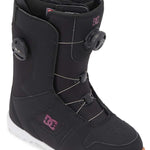 DC Women's Phase Pro BOA Snowboard Boots 2024 - Black snowboard boots with pink accents and a white sole.
