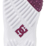 DC Women's Phase Pro BOA Snowboard Boots 2024 - White boots with purple accents and a textured rubber outsole.