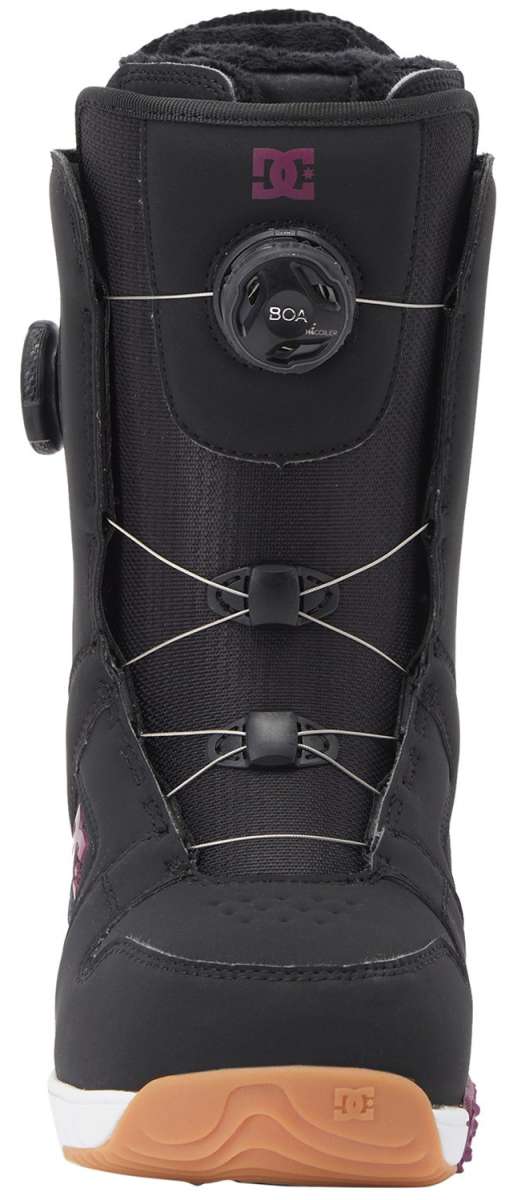 DC Women's Phase Pro BOA Snowboard Boots 2024 - Black snowboard boots with a round black BOA dial on top.