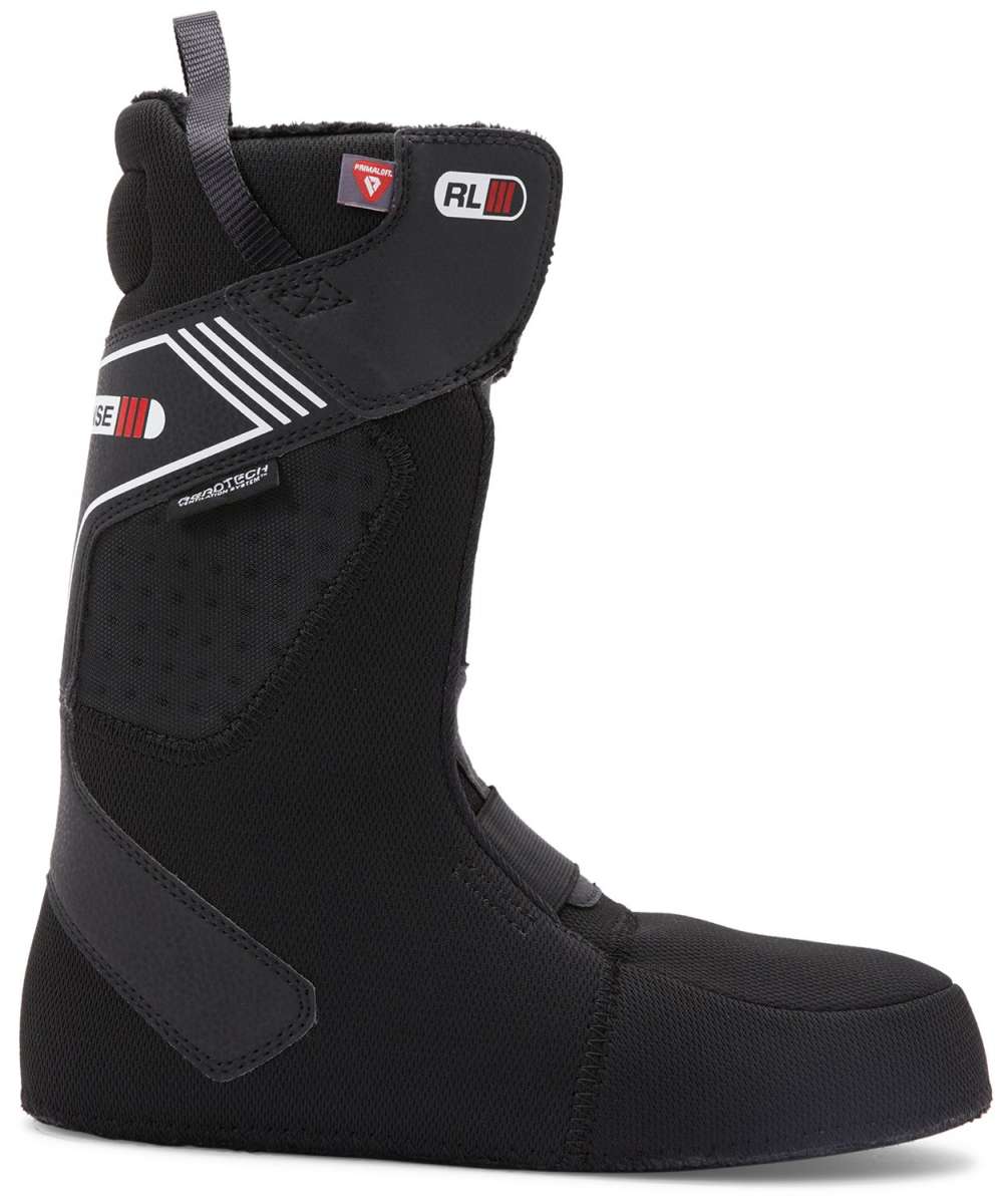 DC Women's Phase Pro BOA Snowboard Boots 2024 - Black snowboard boots with a white stripe on the side and red accents.