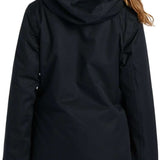 DC Women's Phoenix Insulated Parka 2024 - A black parka with a hood and zippered pockets.