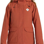 DC Women's Phoenix Insulated Parka 2024 - A salmon-colored parka with a hood and two zippered pockets on the front.