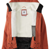 DC Women's Phoenix Insulated Parka 2024 - A parka with a hood, featuring an orange and black color scheme.