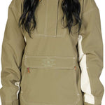 DC Women's Savvy Anorak Jacket 2023 - A khaki green jacket with a zippered chest pocket and two zippered side pockets.