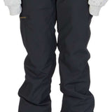 DC Women's Viva Shell Pant 2023 - Black snow pants with a subtle white stripe on the side of one leg.