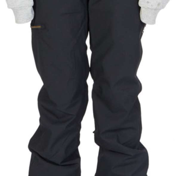 DC Women's Viva Shell Pant 2023 - Black snow pants with a subtle white stripe on the side of one leg.