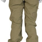 DC Women's Viva Shell Pant 2023 - A pair of khaki-colored snow pants with a zippered pocket on the right thigh and a small zippered pocket on the left hip.