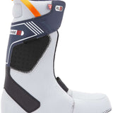 DC Phantom BOA Snowboard Boots 2024 - A pair of snowboard boots with a predominantly black upper and white accents, featuring a distinctive BOA closure system on the side.