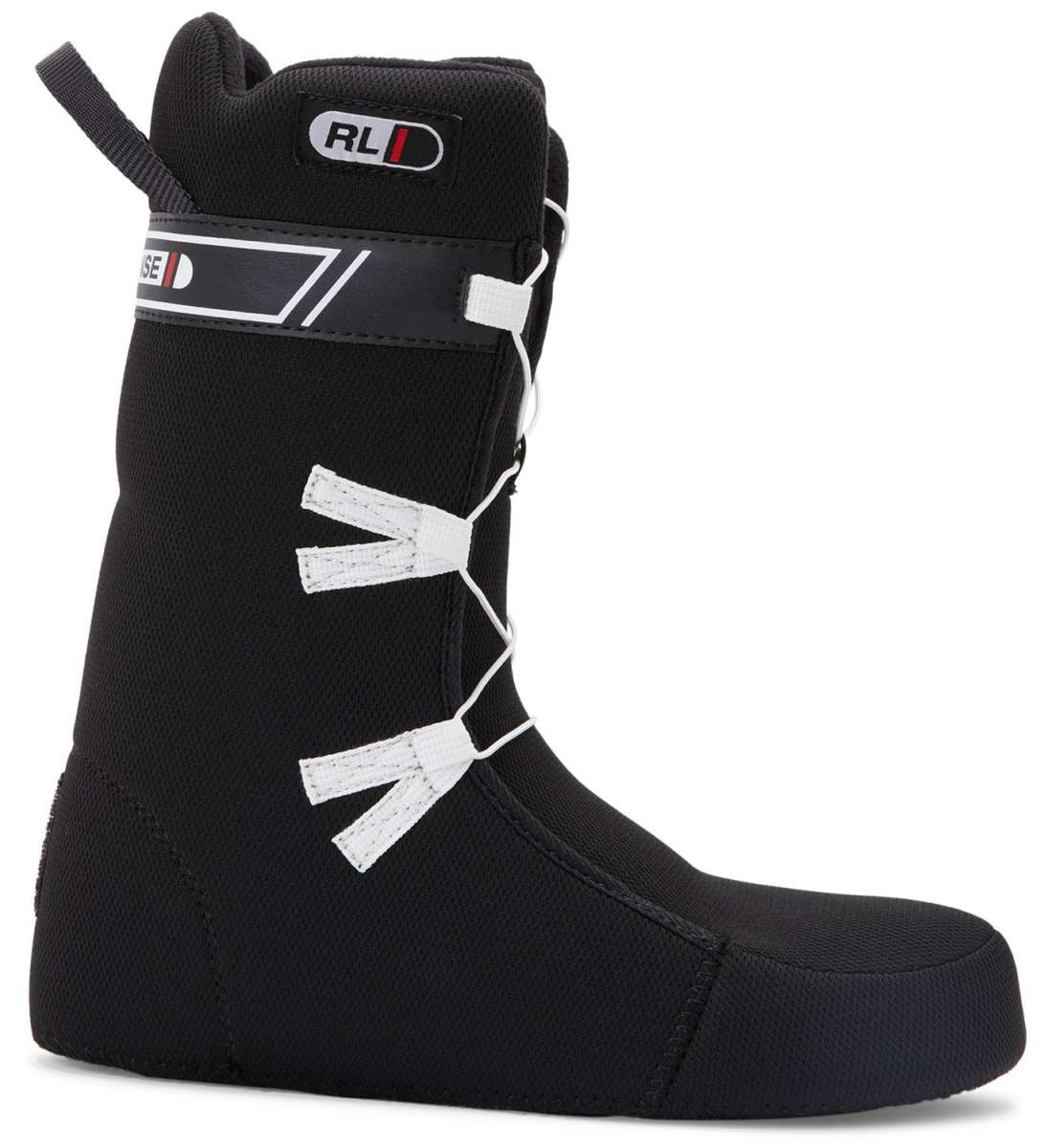 DC Phase BOA Snowboard Boots 2024 - Black snowboard boots with white laces and a silver BOA dial on top.