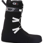 DC Phase BOA Snowboard Boots 2024 - Black snowboard boots with white laces and a silver BOA dial on top.