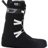 DC Phase BOA Snowboard Boots 2024 - Black snowboard boots with white laces and a silver BOA dial on top.