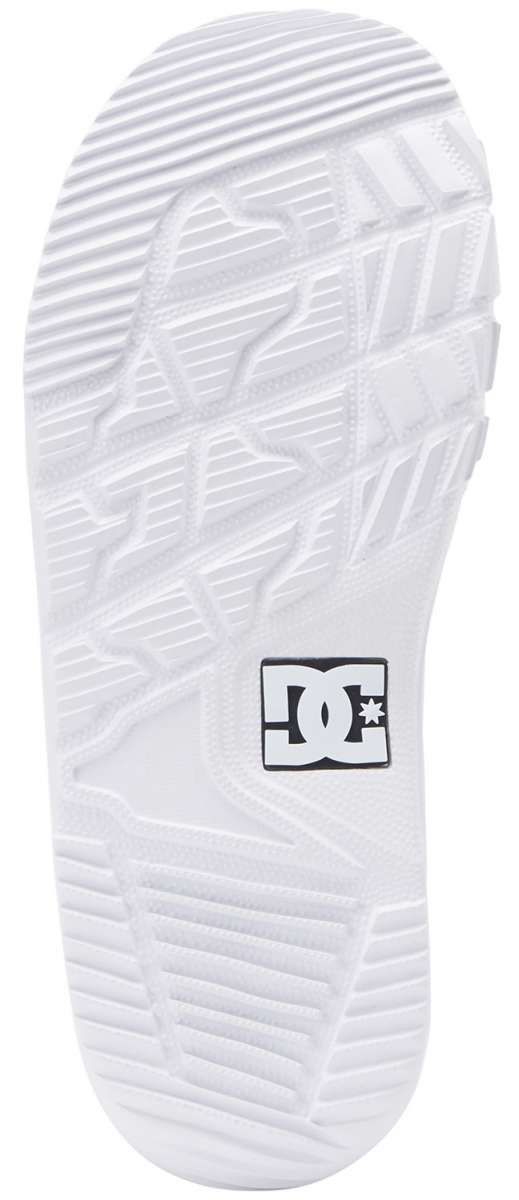 DC Phase BOA Snowboard Boots 2024 - White snowboard boots with a textured rubber outsole and silver metal BOA dials on the side.