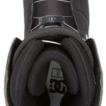 DC Phase BOA Snowboard Boots 2024 - Black boots with white accents and a silver BOA dial on top.