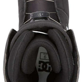 DC Phase BOA Snowboard Boots 2024 - Black boots with white accents and a silver BOA dial on top.