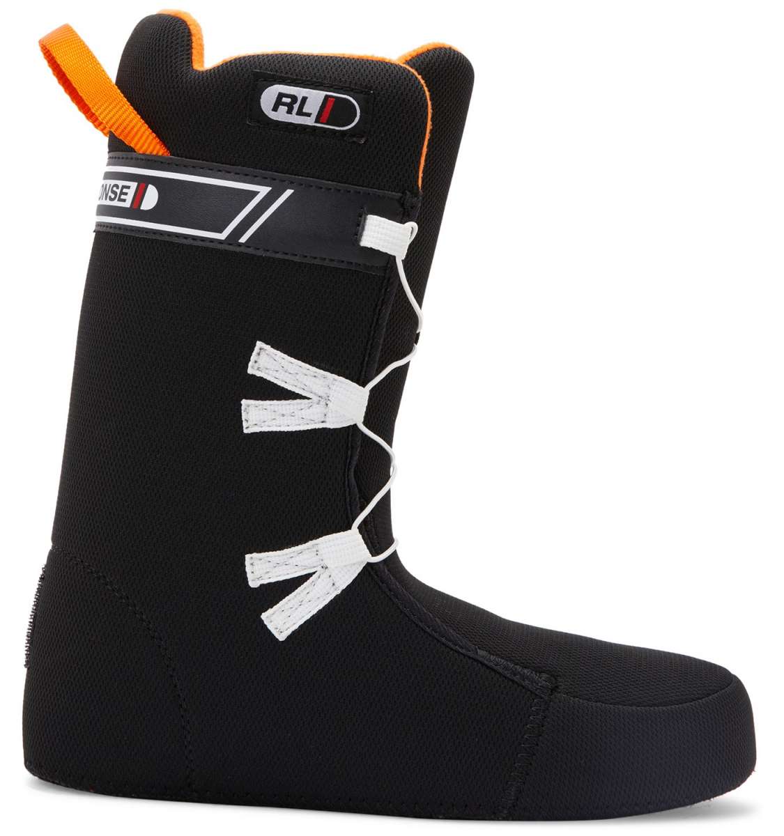 DC Phase BOA Snowboard Boots 2024 - Black boots with white laces and a silver BOA dial on top.
