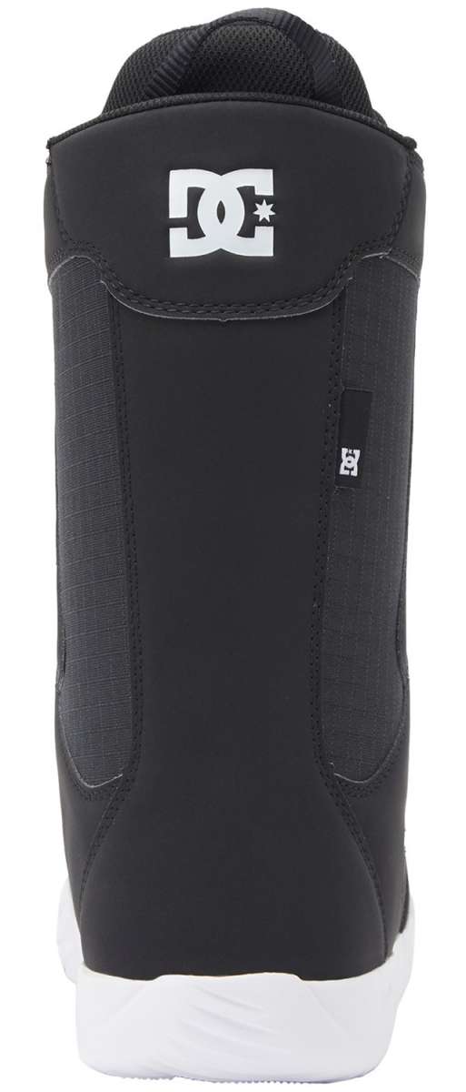 DC Phase BOA Snowboard Boots 2024 - Black snowboard boots with white laces and a silver BOA dial on top.