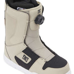 DC Phase BOA Snowboard Boots 2024 - A pair of snowboard boots with a black and white color scheme, featuring a sleek design with a prominent "BOA" logo on the side.