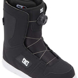 DC Phase BOA Snowboard Boots 2024 - Black snowboard boots with white accents and a black BOA dial on the side.