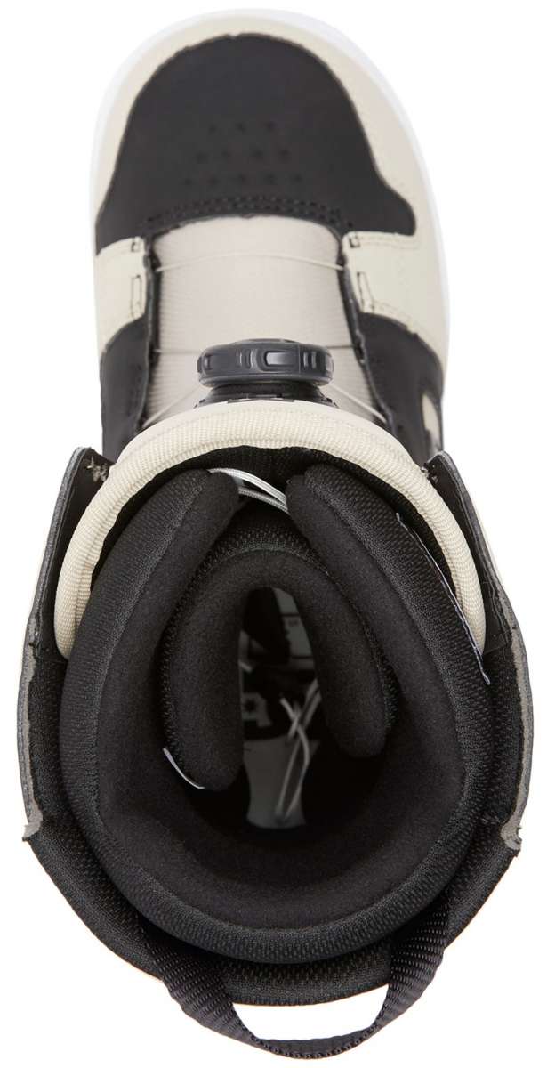 DC Phase BOA Snowboard Boots 2024 - Black boots with white accents and a black BOA dial on top.