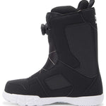 DC Phase BOA Snowboard Boots 2024 - Black snowboard boots with a white sole and laces.