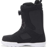 DC Phase BOA Snowboard Boots 2024 - Black snowboard boots with a white sole and laces.