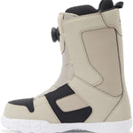 DC Phase BOA Snowboard Boots 2024 - A pair of snowboard boots with a black and white color scheme, featuring a sleek design with a prominent "DC" logo on the side.