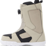 DC Phase BOA Snowboard Boots 2024 - A pair of snowboard boots with a black and white color scheme, featuring a sleek design with a prominent "DC" logo on the side.