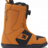 DC Phase BOA Snowboard Boots 2024 - A pair of tan snowboard boots with a black logo on the side and a black strap that goes around the ankle.
