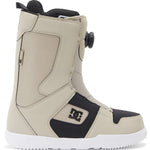 DC Phase BOA Snowboard Boots 2024 - A pair of snowboard boots with a black and white color scheme, featuring a sleek design with a prominent "DC" logo on the side.