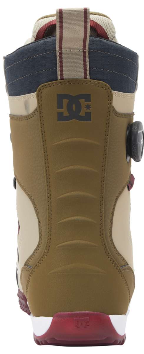 DC Premier Hybrid Snowboard Boots 2024 - A pair of snowboard boots with a predominantly black upper and white accents, featuring a distinctive red stripe on the side.