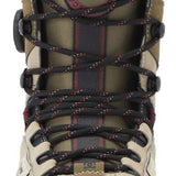 DC Premier Hybrid Snowboard Boots 2024 - A pair of tan snowboard boots with black laces and a red logo on the side.