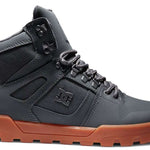 DC Pure High Top Winter Shoes 2022 - A pair of high-top shoes with a thick sole and laces, in a dark gray color.