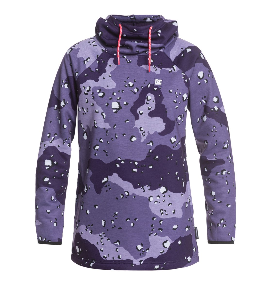 DC Ladies Salem Technical Hoodie 2020-2021 - A purple hoodie with a camouflage pattern and white speckles, featuring a hood and drawstrings.