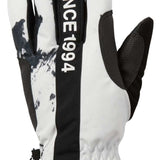 DC Salute Gloves 2024 - Black gloves with white accents and a snowflake logo on the wrist strap.