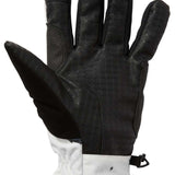 DC Salute Gloves 2024 - Black gloves with a textured pattern on the palm and fingers, featuring a black strap at the wrist.