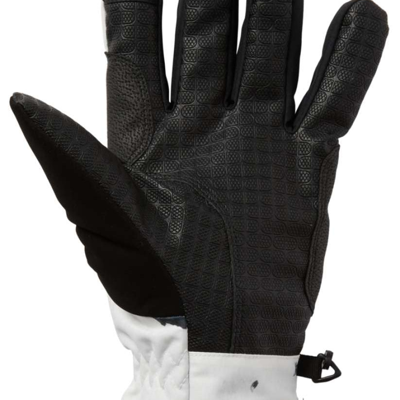 DC Salute Gloves 2024 - Black gloves with a textured pattern on the palm and fingers, featuring a black strap at the wrist.