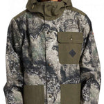 DC Servo Insulated Jacket 2024 - A black, grey, and white camouflage patterned jacket with a hood.