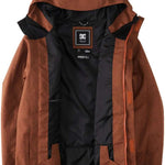 DC Servo Insulated Jacket 2024 - A brown jacket with a hood, featuring a black zipper and two zippered pockets on the front.