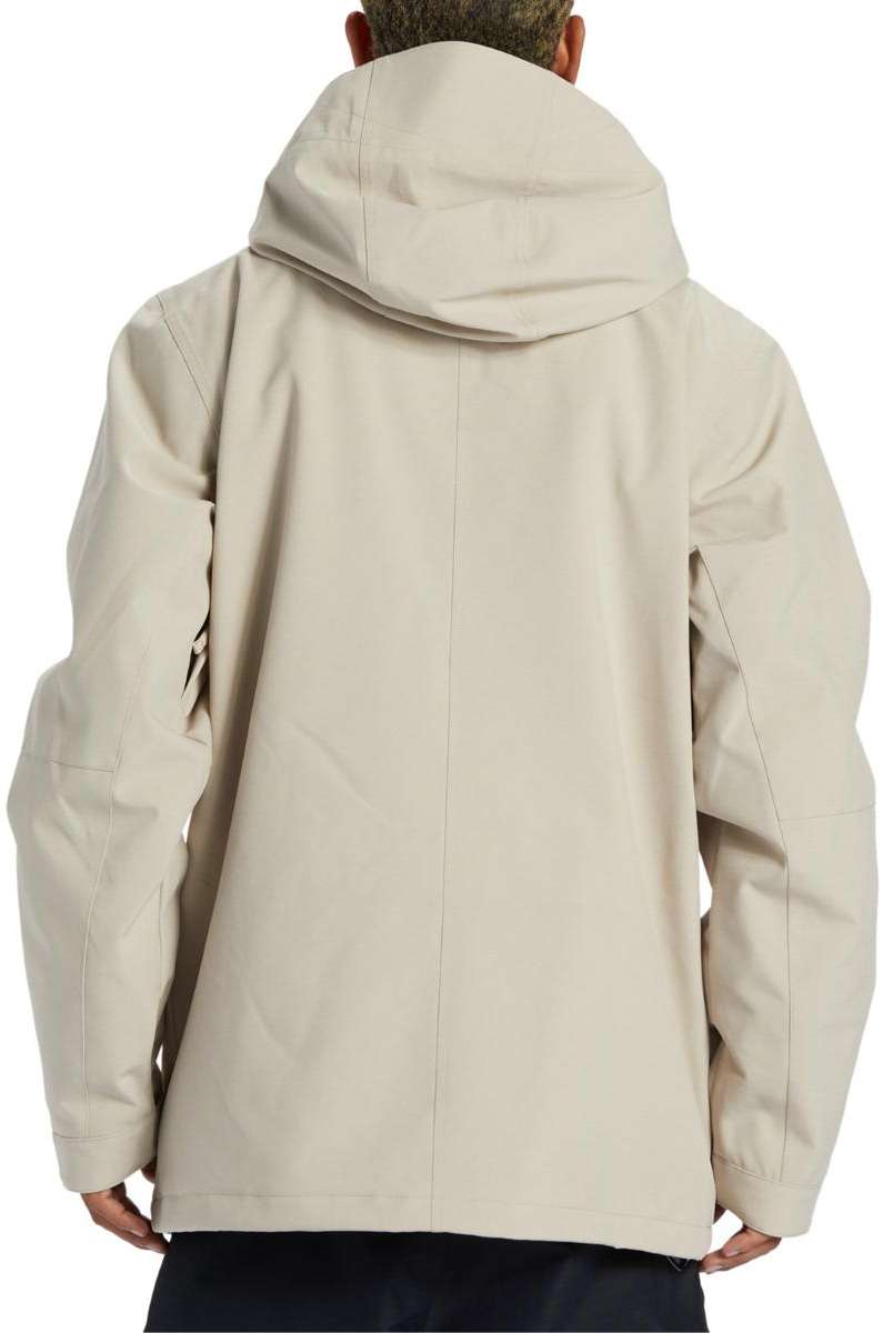 DC Servo Insulated Jacket 2024 - A cream-colored jacket with a hood, featuring a zippered front and two side pockets.
