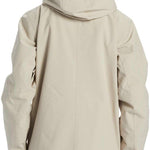 DC Servo Insulated Jacket 2024 - A cream-colored jacket with a hood, featuring a zippered front and two side pockets.