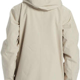 DC Servo Insulated Jacket 2024 - A cream-colored jacket with a hood, featuring a zippered front and two side pockets.