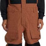 DC Shadow Shell Bib Pants 2024 - Black bib pants with a subtle gray pattern and black hardware.