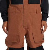 DC Shadow Shell Bib Pants 2024 - Black bib pants with a subtle gray pattern and black hardware.