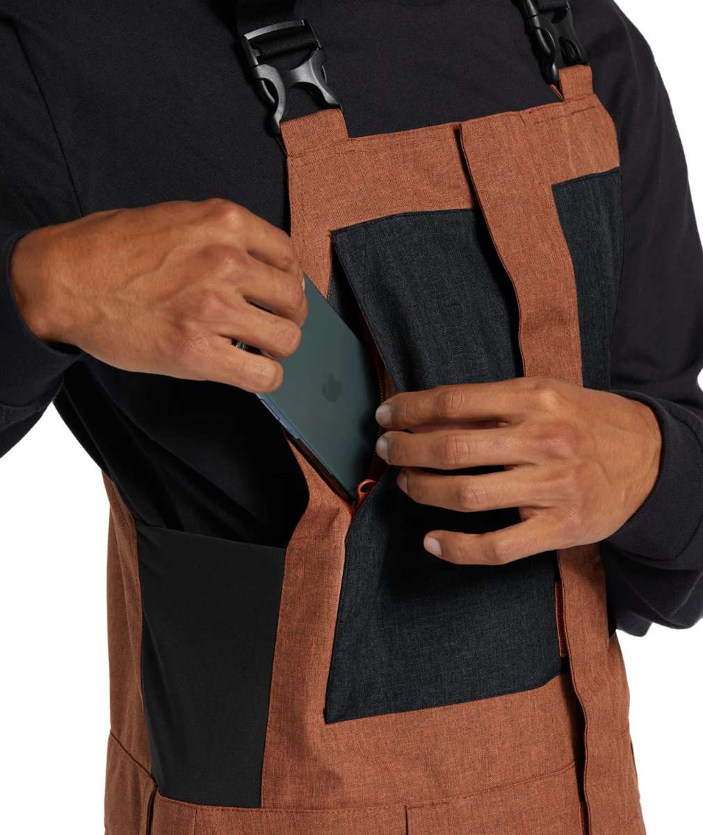 DC Shadow Shell Bib Pants 2024 - Black bib pants with a subtle white pattern and black hardware.