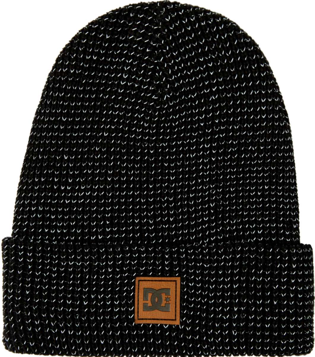 DC Sight Beanie 2023 - A black beanie with a small brown logo featuring the letters "DC" in gray.